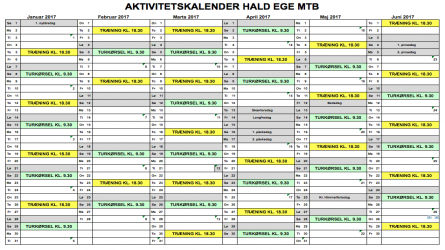 Aktivitetskalender MTB